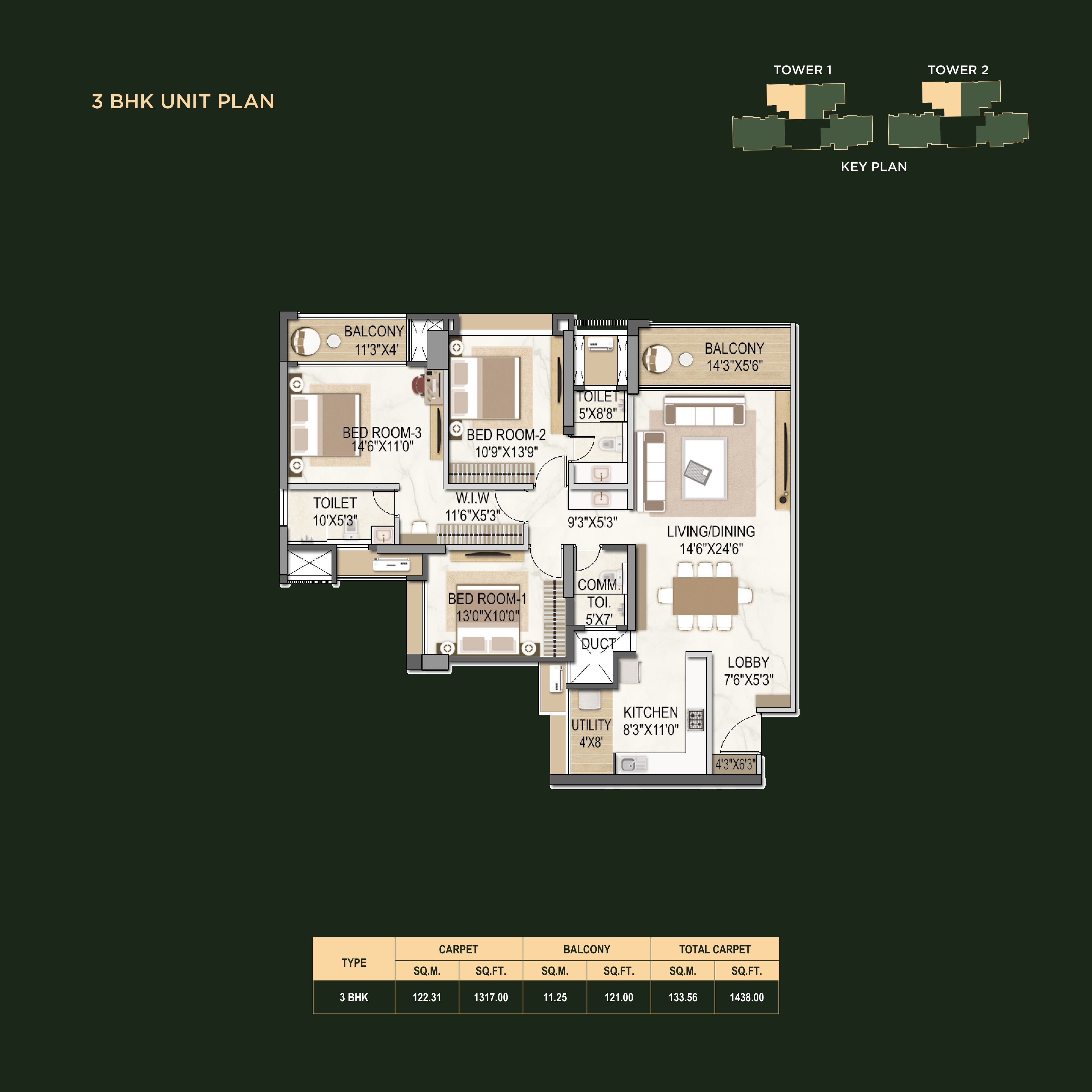 3 BHK Plan